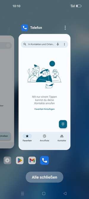 Wählen Sie Alle schließen, um alle laufende Apps zu schließen