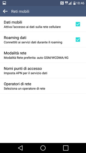 Seleziona Modalità rete