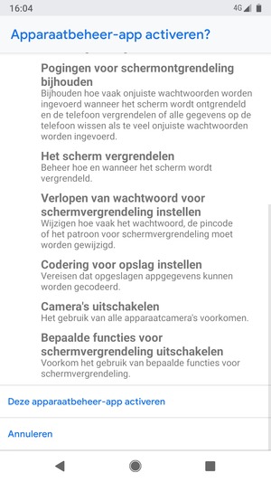 Scroll naar en selecteer Deze apparaatbeheer-app activeren