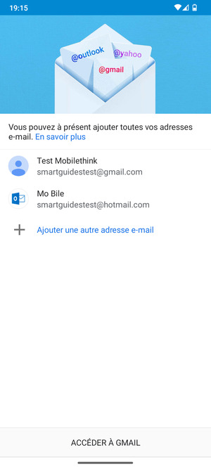 Sélectionnez ACCÉDER  À GMAIL