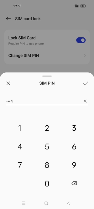 Enter your New SIM PIN and select OK