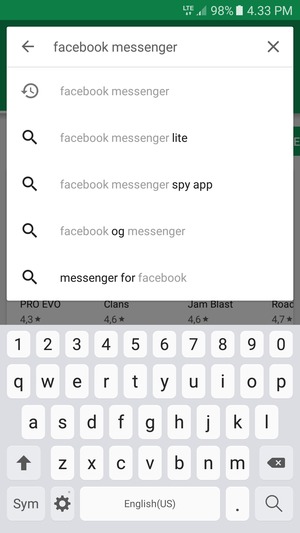Indtast navnet på appen og vælg Søg