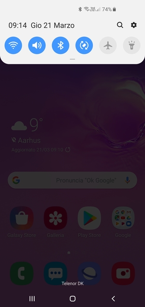 Scorri nuovamente verso il basso il menu in alto
