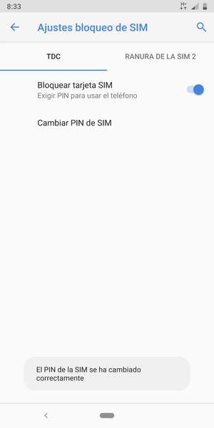 Su PIN de la SIM ha sido cambiado