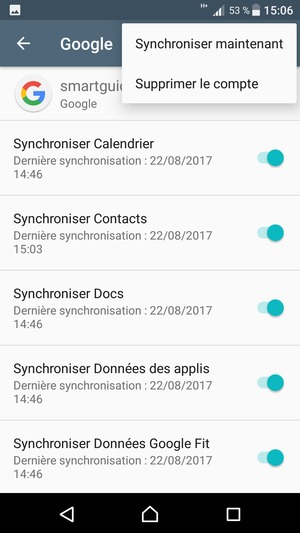 Sélectionnez Synchroniser maintenant