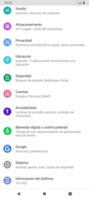 Desplácese y seleccione Sistema