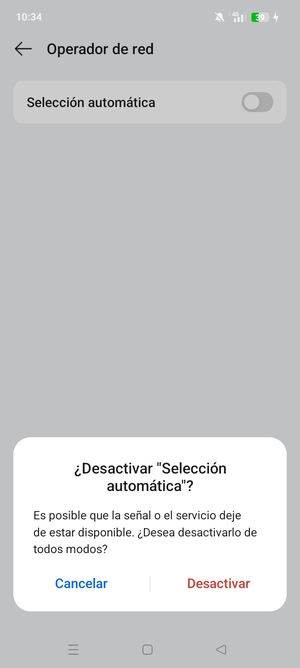 Seleccione Desactivar