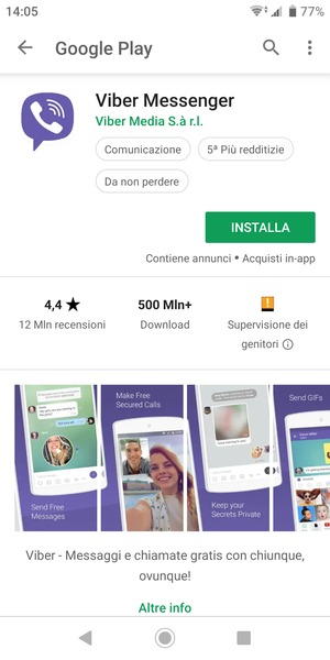 Seleziona INSTALLA