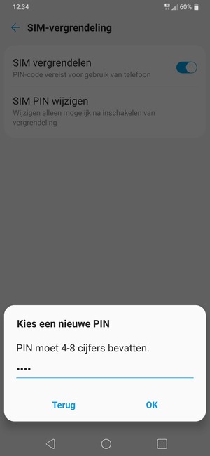 Voer uw Nieuwe PIN in en selecteer OK