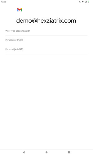 Selecteer Persoonlijk (POP3) of Persoonlijk (IMAP)