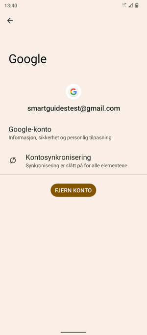 Velg Kontosynkronisering