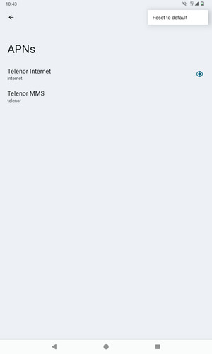 Select Reset to default