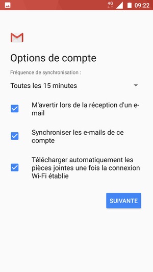 Sélectionnez SUIVANTE