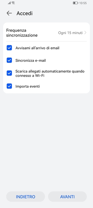 Seleziona AVANTI