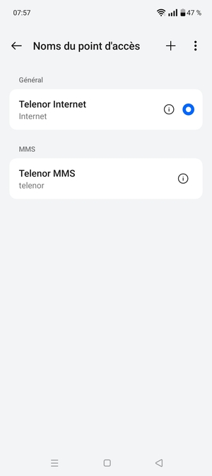 Sélectionnez le bouton du Menu