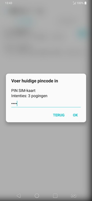 Voer uw Huidige pincode in en selecteer OK
