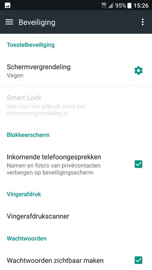 Selecteer Schermvergrendeling