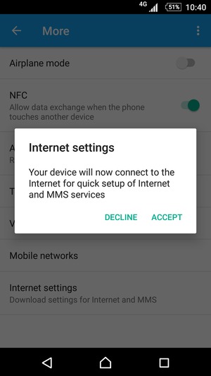 Select ACCEPT