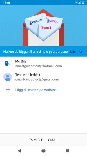 Välj TA MIG TILL GMAIL