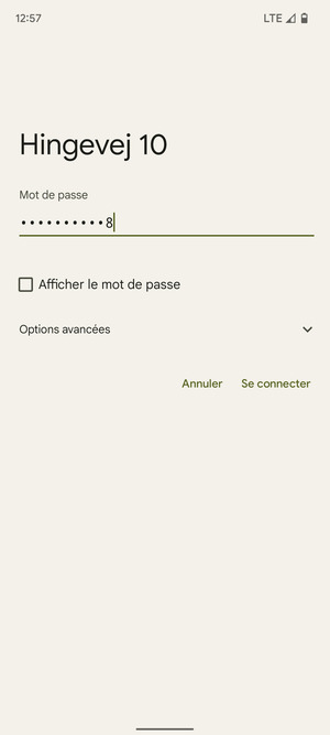 Saisissez le mot de passe du Wi-Fi et sélectionnez Se connecter