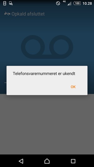 Hvis din telefonsvarer ikke er sat op, vælg OK