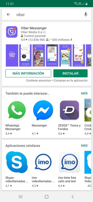 Seleccione la aplicación