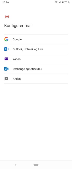 Vælg Outlook, Hotmail og Live