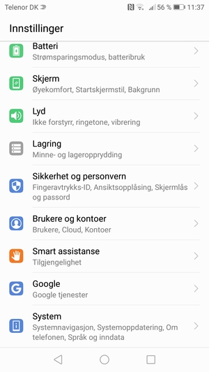 Bla til og velg System