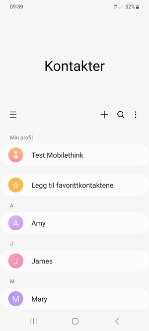 Velg menyknappen