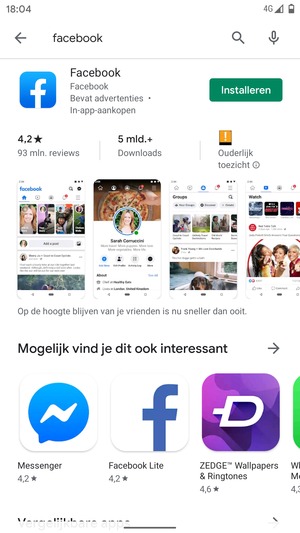 Selecteer de app