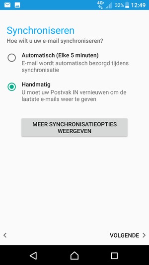 Selecteer uw voorkeursoptie en selecteer VOLGENDE