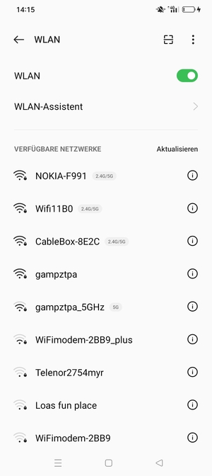 Wählen Sie das Wireless-Netzwerk, zu dem Sie eine Verbindung herstellen möchten