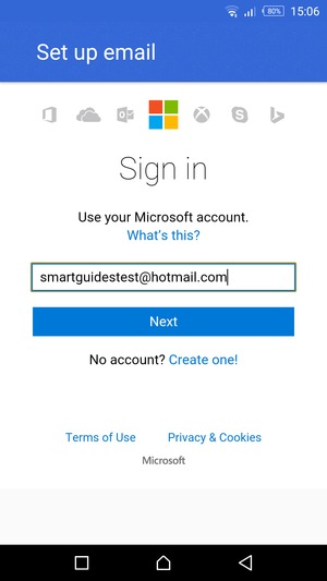 Enter your password and select Next