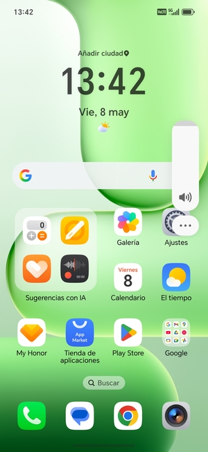 Continúe presionando para ajustar el volumen hasta el nivel requerido