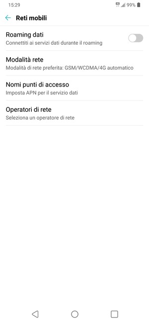 Seleziona Nomi punti di accesso