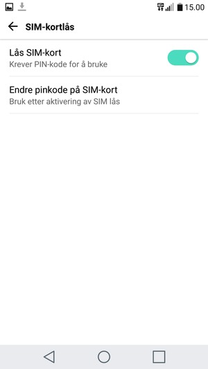 Velg Endre pinkode på SIM-kort