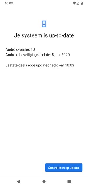 Als uw telefoon up-to-date is, zult u het volgende scherm zien