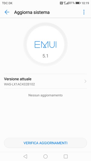 Se il tuo telefono è aggiornato, vedrai la seguente schermata