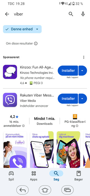 Vælg appen
