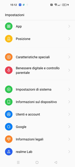 Seleziona Informazioni sul dispositivo