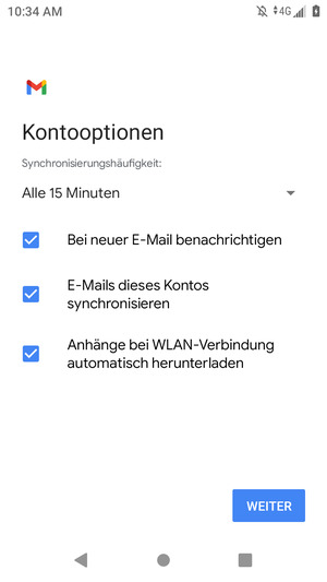 Wählen Sie WEITER