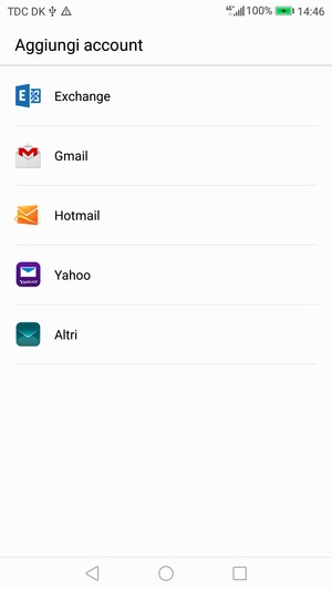 Seleziona Gmail o Hotmail