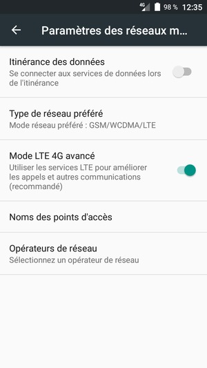 Sélectionnez Noms des points d'accès