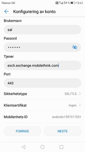 Bla ned og velg Sikkerhetstype