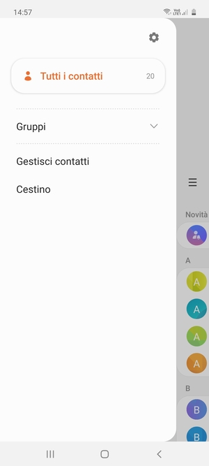 Seleziona Gestisci contatti