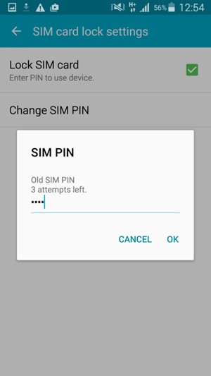 Enter your Old SIM PIN and select OK