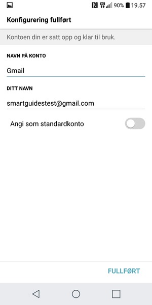 Gi kontoen din et navn, og skriv inn navnet ditt. Velg FULLFØRT