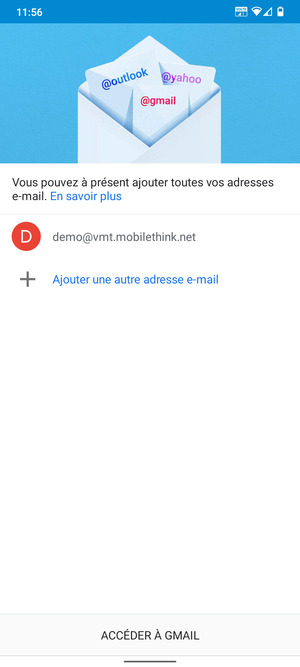 Sélectionnez ACCÉDER  À GMAIL