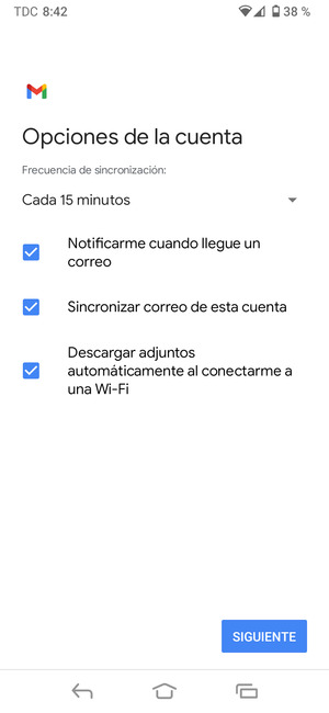 Seleccione SIGUIENTE