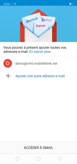 Sélectionnez ACCÉDER  À GMAIL